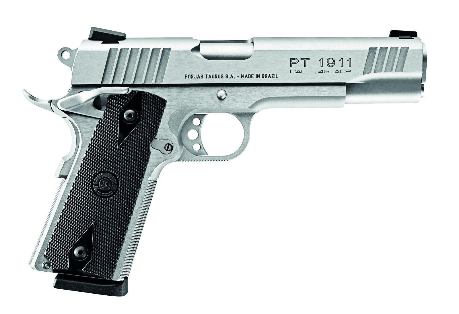 PISTOLET PT1911 MATTE STAINLESS STEEL 45ACP